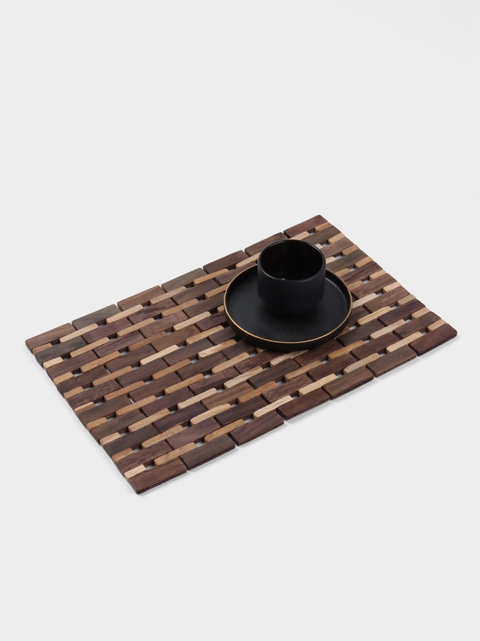 Коврик из тикового дерева, 40×30×0.7 см - Фото 1