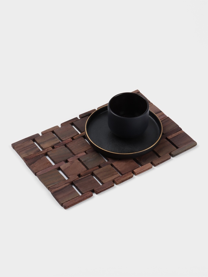 Коврик из тикового дерева, 30×20×0.7 см - Фото 1