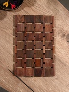 Коврик из тикового дерева, 30×20×0.7 см - Фото 3