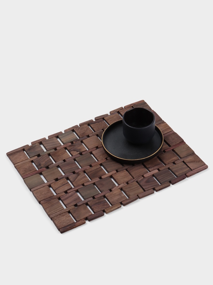 Коврик из тикового дерева, 40×30×0.7 см - Фото 1