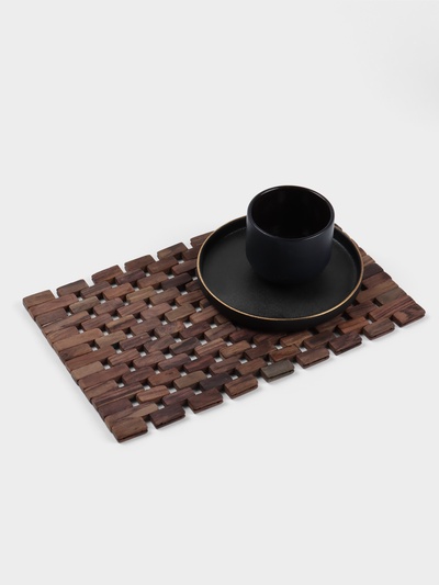 Коврик из тикового дерева, 30×20×0.7 см