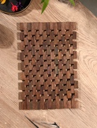 Коврик из тикового дерева, 30×20×0.7 см - Фото 3