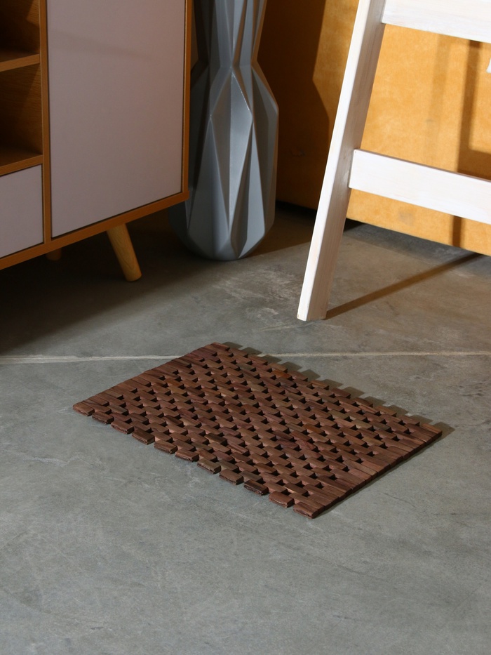 Коврик из тикового дерева, 40×30×0.7 см - Фото 1