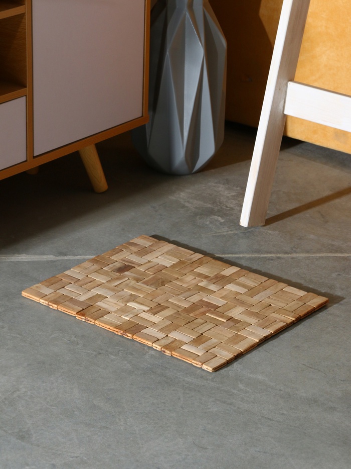 Коврик из тикового дерева, 40×30×0.7 см - Фото 1