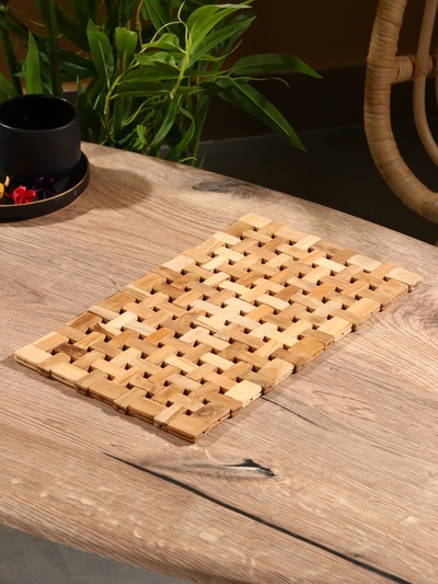Коврик из тикового дерева, 30×20×0.7 см