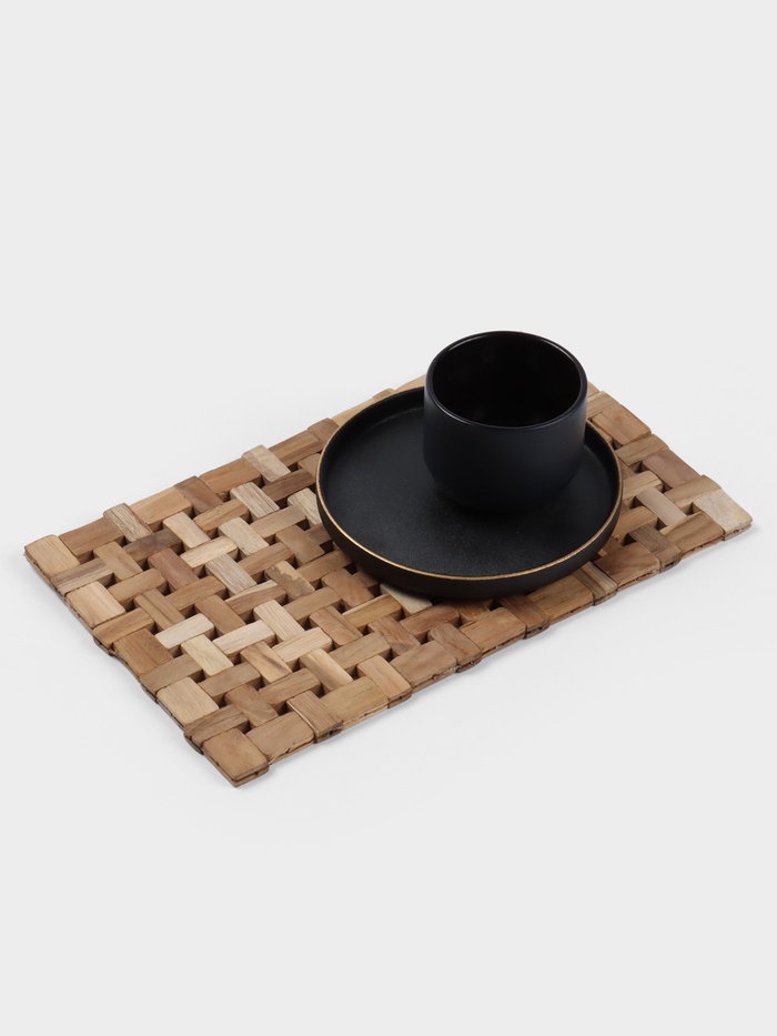 Коврик из тикового дерева, 30×20×0.7 см - Фото 1