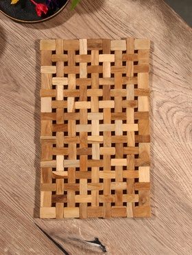 Коврик из тикового дерева, 30×20×0.7 см