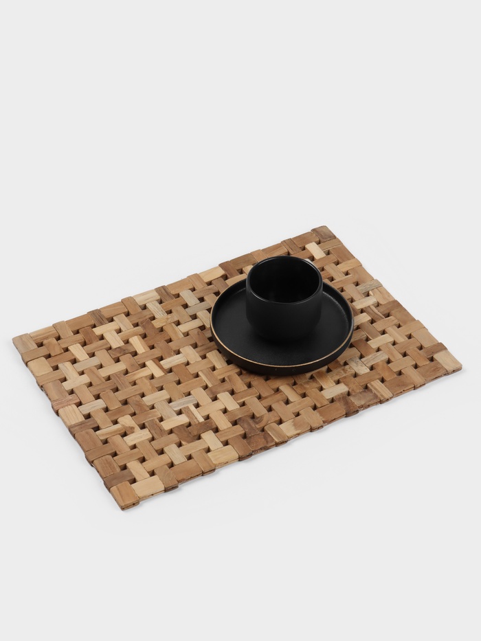 Коврик из тикового дерева, 40×30×0.7 см - Фото 1