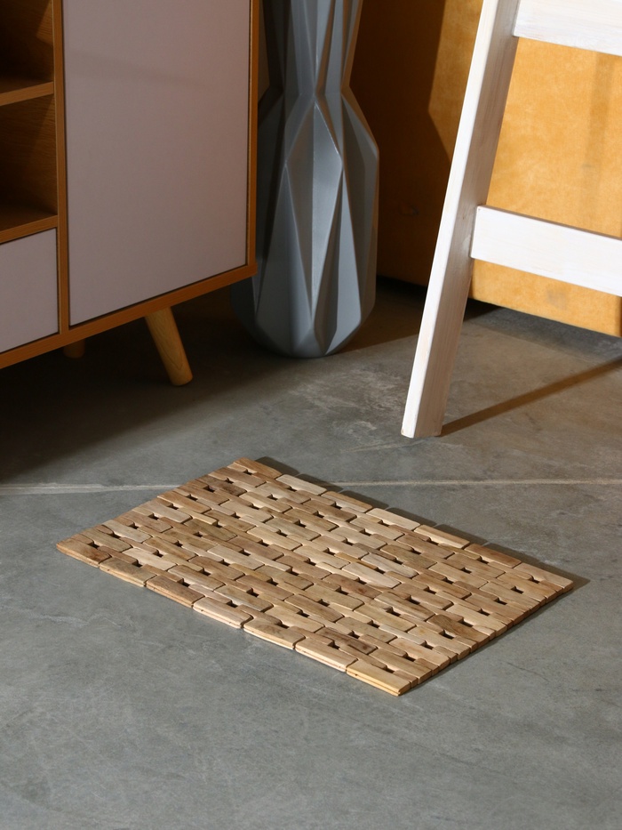 Коврик из тикового дерева, 40×30×0.7 см - Фото 1