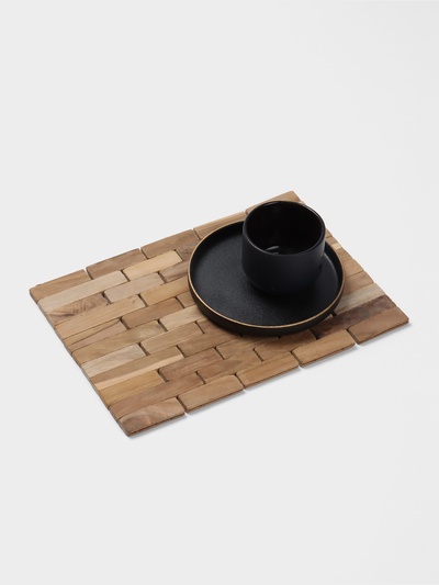 Коврик из тикового дерева, 30×20×0.7 см