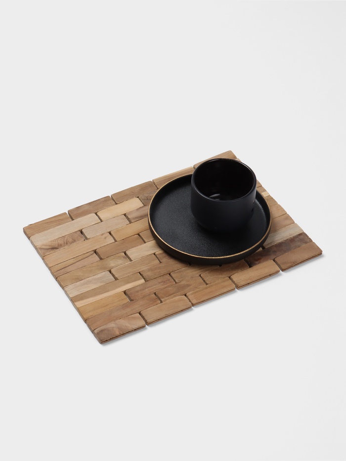 Коврик из тикового дерева, 30×20×0.7 см - Фото 1