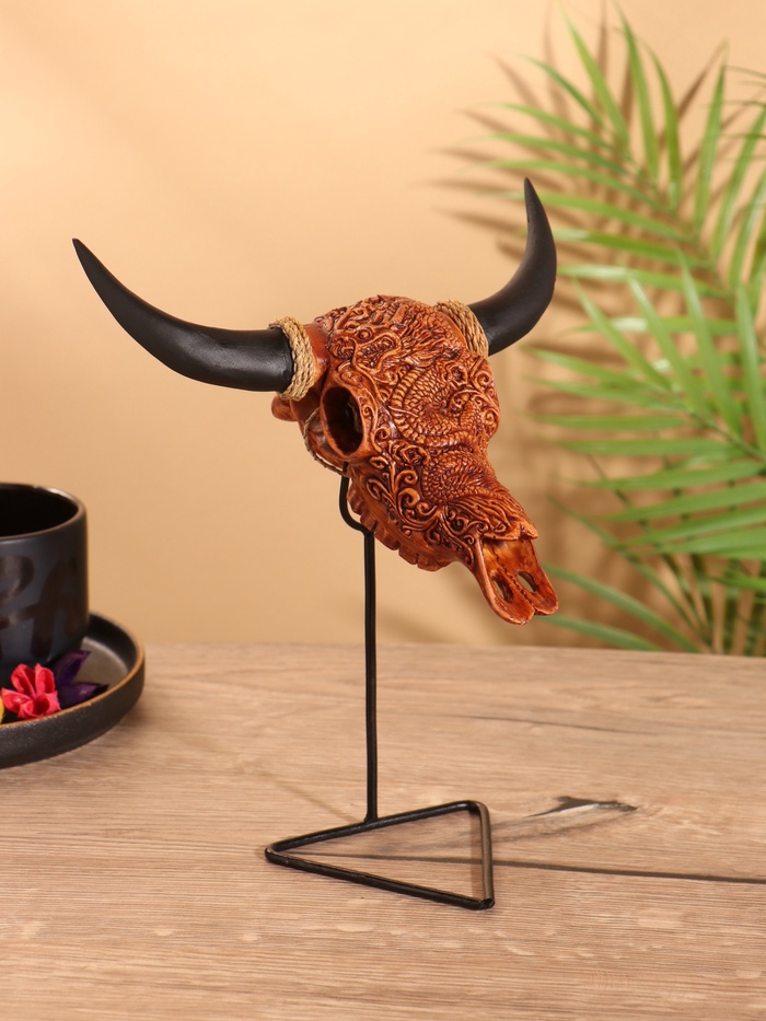 Сувенир «Череп буйвола», на стойке, 18×10×21 см - Фото 1
