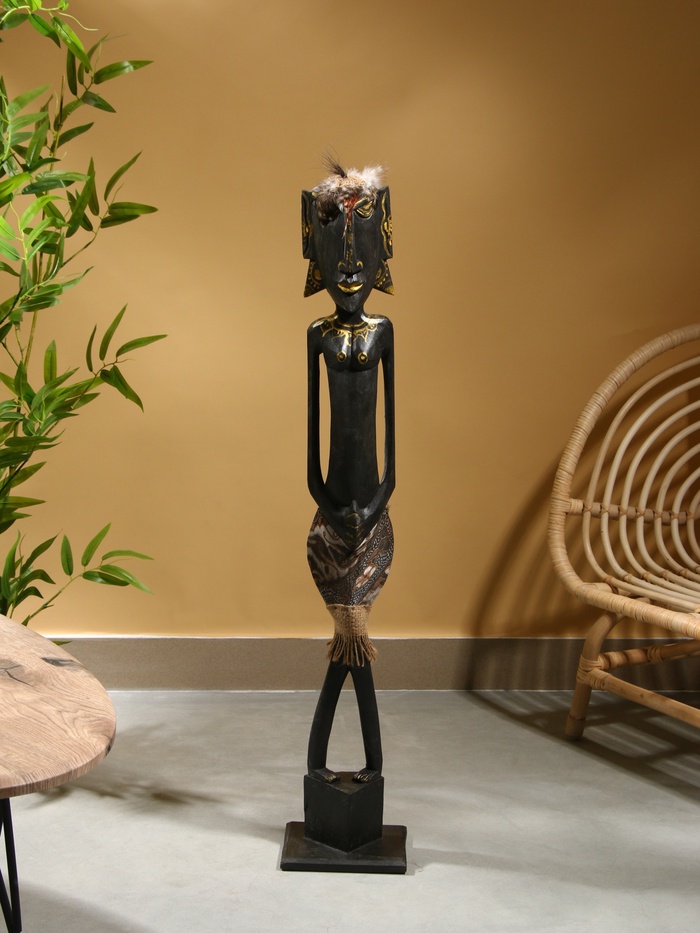 Сувенир интерьерный «Абориген», 19×14×100 см, дерево, чёрный