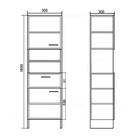 УЦЕНКА Шкаф - пенал для ванной комнаты «Клик Мебель», 300×300×1850 мм, цвет белый/дуб сонома - Фото 5
