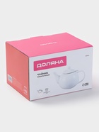 Чайник заварочный Доляна «Глянец», 1.1 л, с ситечком, керамика, белый - Фото 4