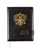 Дневник школьный для 1-11 классов, deVENTE «Герб», искусственная кожа, чёрный - Фото 1