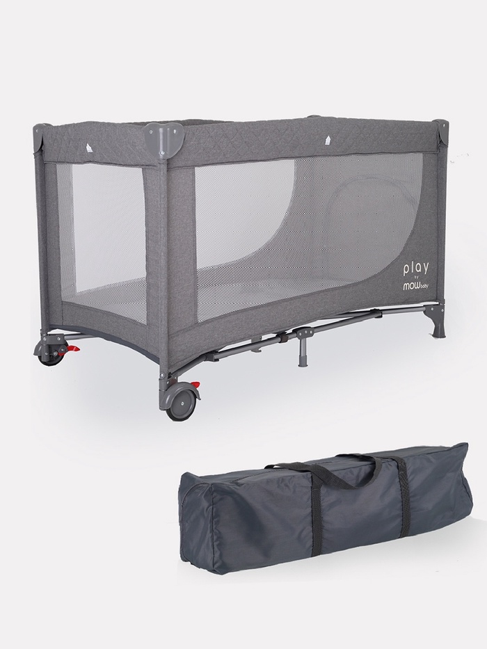 Манеж детский MowBaby play, серый - Фото 1