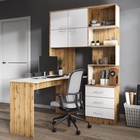 Стол компьютерный №1, левый, 1280×2000×1450 мм, цвет дуб вотан/белый - Фото 1