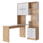 Стол компьютерный №1, левый, 1280×2000×1450 мм, цвет дуб вотан/белый 10873728