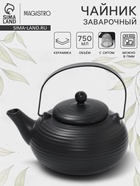 Чайник заварочный Magistro Black Swan, с ситом, 750 мл, керамика, чёрный - Фото 1