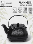 Чайник заварочный Magistro Black Swan, с ситом, 850 мл, керамика, чёрный - Фото 1