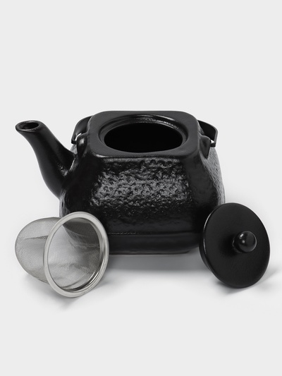 Чайник заварочный Magistro Black Swan, с ситом, 850 мл, керамика, чёрный