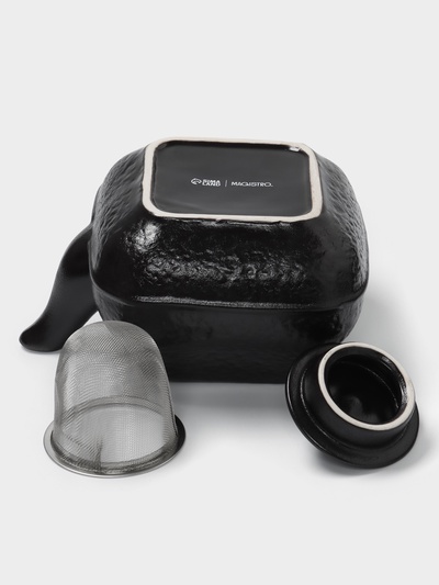 Чайник заварочный Magistro Black Swan, с ситом, 850 мл, керамика, чёрный