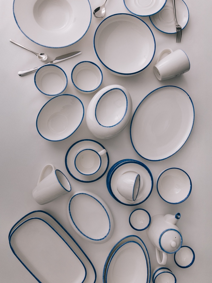 Тарелка обеденная Magistro Blue Lagoon, d=25.8 см, фарфор, белая - фото 118588492