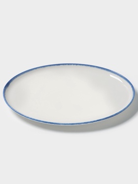 Блюдо сервировочное Magistro Blue Lagoon, 30.5×22.7×2.3 см, фарфор, белое
