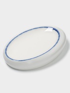 Блюдо сервировочное Magistro Blue Lagoon, 21×14.4×3.5 см, фарфор, белое - Фото 1