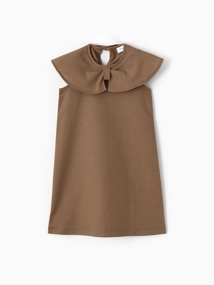 Платье для девочки, MINAKU: linen summer, коричневое, рост 92-98 см - Фото 1