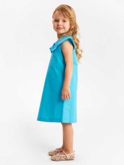 Платье для девочки, MINAKU: linen summer, голубое, рост 98 см