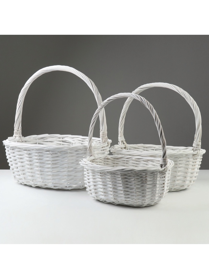 УЦЕНКА Набор корзин плетёных, 42×34×16/41 см; 37×30×14/36 см; 30×23×13/31 см; 3 шт., ива - Фото 1