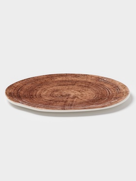 Блюдо для подачи Magistro Wood, 16×14×0.6 см, фарфор, коричневая