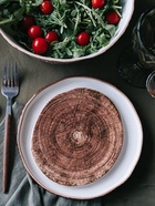 Блюдо для подачи Magistro Wood, 16×14×0.6 см, фарфор, коричневое - Фото 10