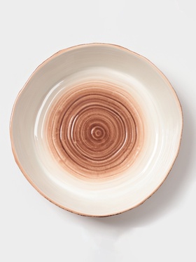 Тарелка глубокая Magistro Wood, 1.95 л, d=23.5 см, фарфор, коричневая