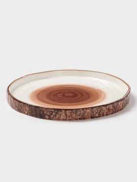 Тарелка Magistro Wood, d=20 см, фарфор, коричневый
