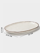 Блюдо сервировочное Magistro Alpine Frost, 33×22.8×2.5 см, овальное, фарфор, белое 10663062 - фото 319648410