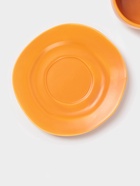 Чайная пара Magistro Potter, 2 предмета: чашка 250 мл, блюдце d=15.3 см, фарфор, оранжевая - Фото 3