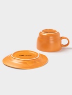 Чайная пара Magistro Potter, 2 предмета: чашка 250 мл, блюдце d=15.3 см, фарфор, оранжевая - Фото 5