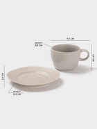 Чайная пара Magistro Potter, 2 предмета: чашка 250 мл, блюдце d=15.3 см, фарфор, светло-серая - Фото 2