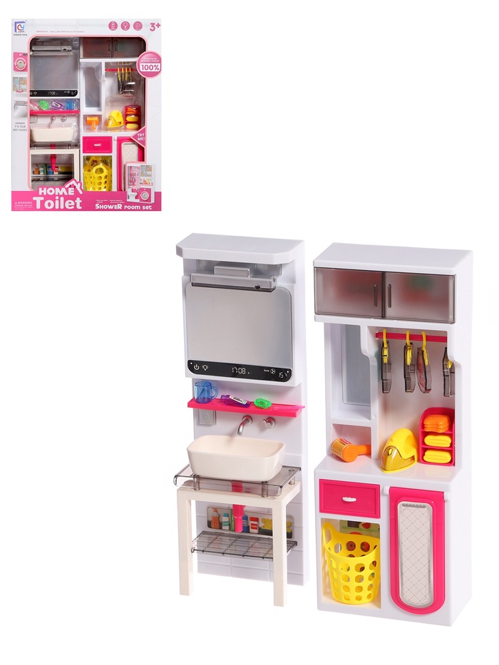 Набор мебели для кукол «Ванная комната», раковина, гардеробная - Фото 1