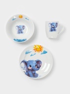 Набор детской посуды Дулевский фарфор «Слоник», 3 предмета: тарелка 175 мл, миска 360 мл, кружка 210 мл, белый - Фото 3