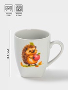 Кружка детская Дулевский фарфор «Ёжик», 210 мл, белая - Фото 2