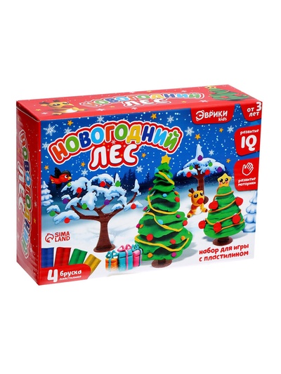 УЦЕНКА (без пластилина) Набор для игры «Новогодний лес»