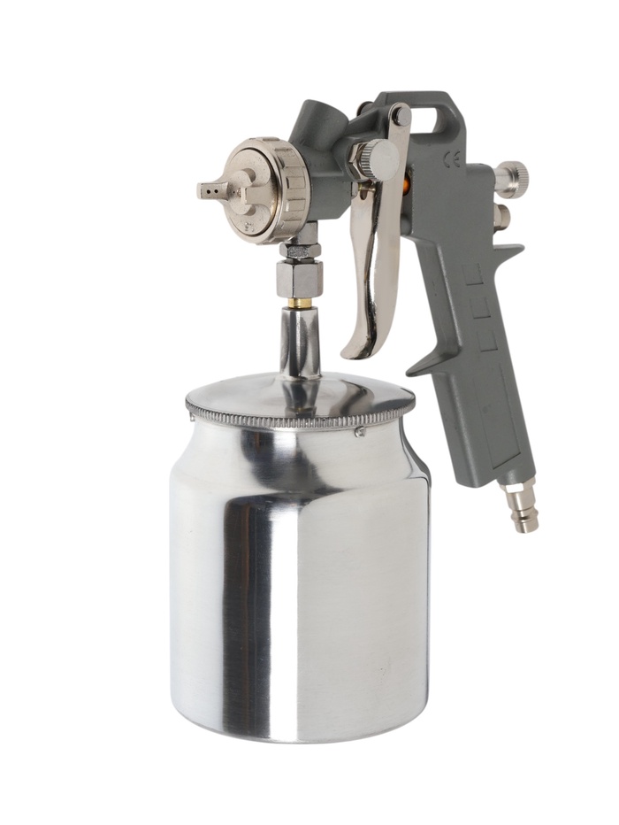 Краскораспылитель пневматический ТУНДРА, до 4 бар, сопло 1.5 мм, нижний бачок 0.75 л - Фото 1
