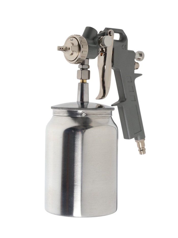 Краскораспылитель пневматический ТУНДРА, до 4 бар, сопло 1.5 мм, нижний бачок 1 л - Фото 1