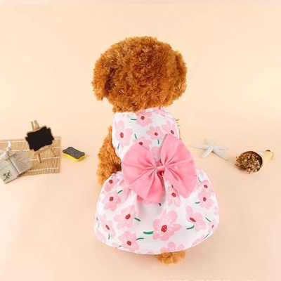 Платье для животных «Ромашки», размер M, ДС 30, ОГ 40 см, хлопок, розовое