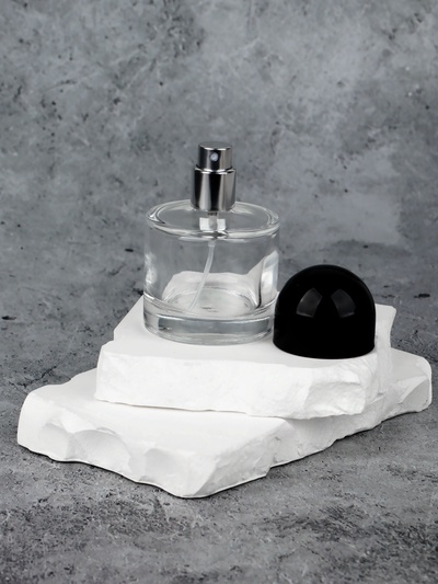 Флакон стеклянный для парфюма, с распылителем, 30 мл, d=4.6×6.8 см, прозрачный