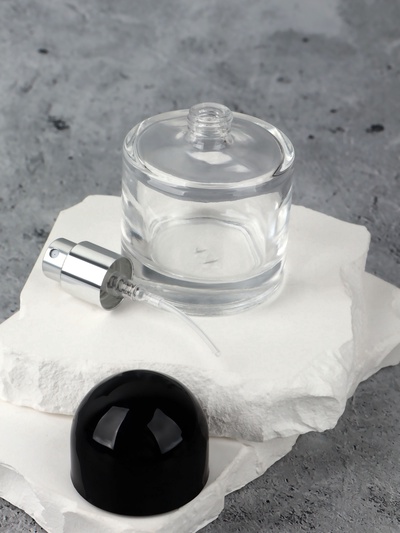 Флакон стеклянный для парфюма, с распылителем, 30 мл, прозрачный/чёрный